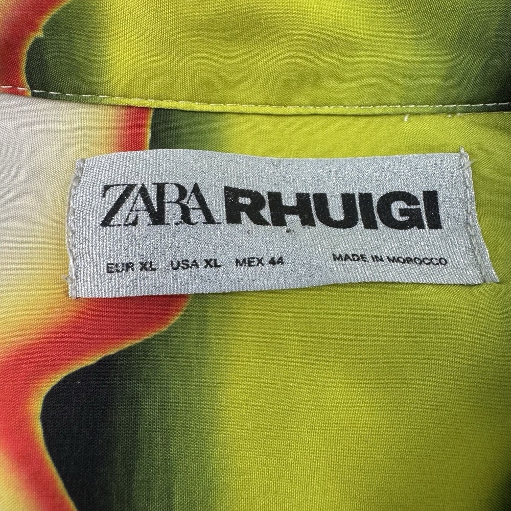 Zara X Rhuigi Loud Polyester Men's S/S Button Front Size XL - Picture 4 of 6